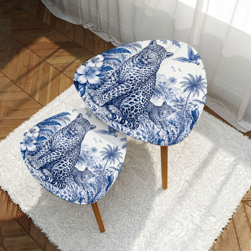 Ensemble de 2 tables basses gigognes Triangle