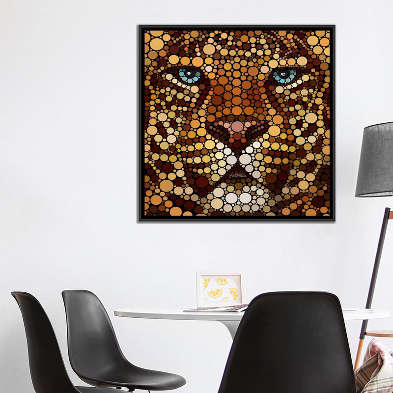 «Leopard» par Ben Heine, impression sur toile tendue, H 18 po x l 18 po x P 1,5 po, Toile avec cadre noir, Pas de tapis