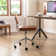 Ayris Adjustable Height Armless Swivel Leather Task Chair with Rattan Back