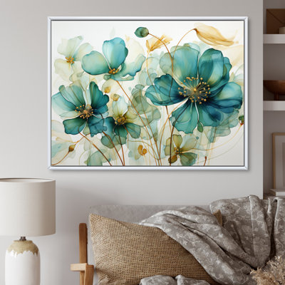 Teal Green Growth On Canvas Print