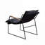 Fauteuil d'appoint 24 pouces à assise simple, base en traîneau en cuir véritable de couleur brune pour le salon