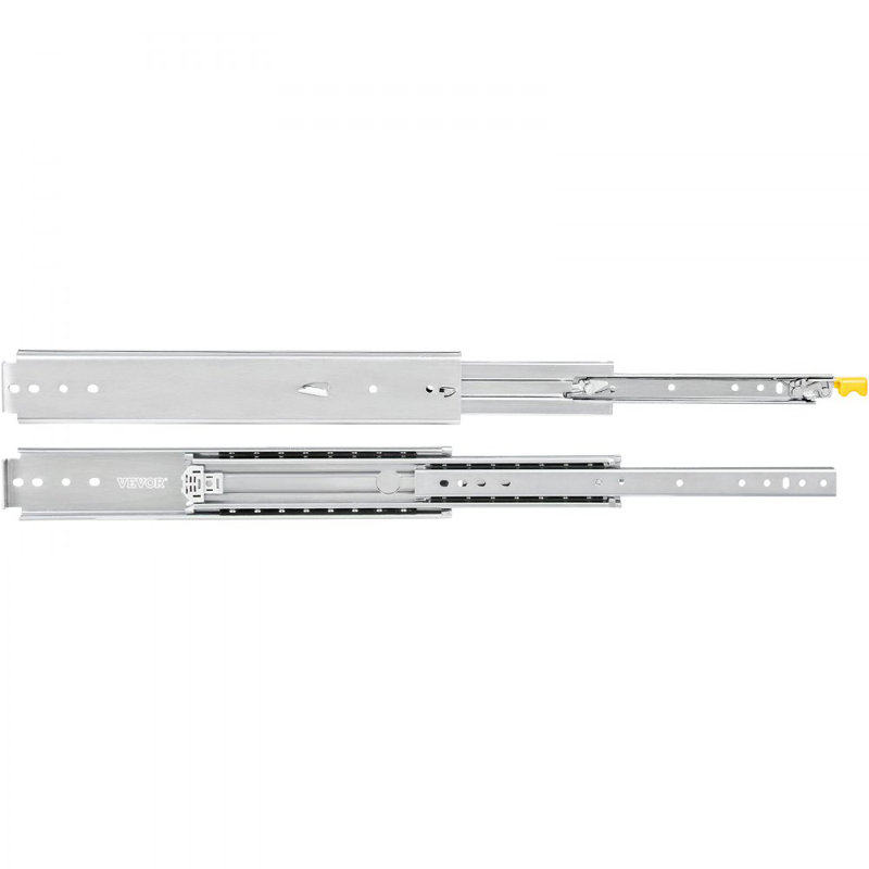 Heavy Duty Drawer Slides 40" Length, Locking Drawer Slides 500lbs Load Capacity Long Full Extension Drawer Slide 1 Pair Side Mount Ball Bearing Drawer Glides Push to Open Drawer Runners Rail