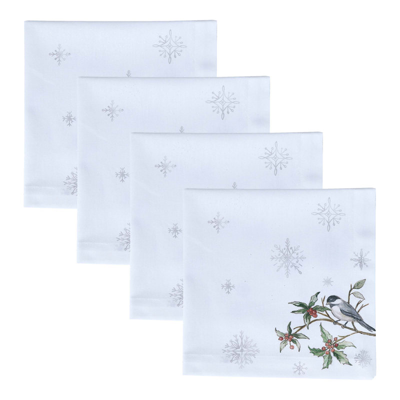  Winter Harmony Green Napkin Set Of 4, Silver