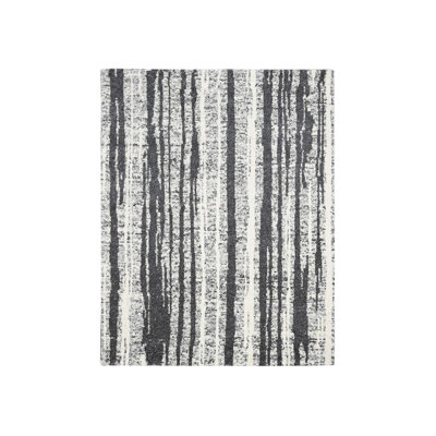 Tapis oriental rectangulaire noir en laine noué à la main 8 pi 3 po x 10 pi 0 po - MOA10284209