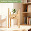 Support réglable pour plante d'intérieur avec panier de rangement tissé - Tablette en bambou polyvalente pour la décoration et l'organisation