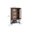 Armoire d'appoint et porte-bouteilles 33,07 po style français rétro noir et brun