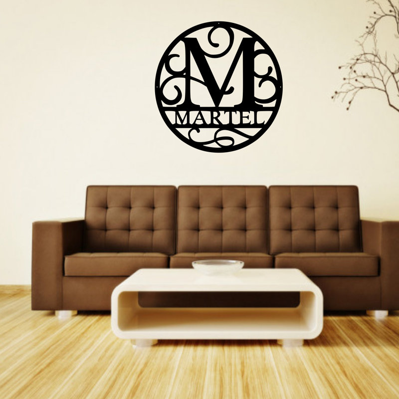 Décoration murale monogramme «Fancy Vine», H 36 po x l 36 po x P 0,25 po, Dos plat