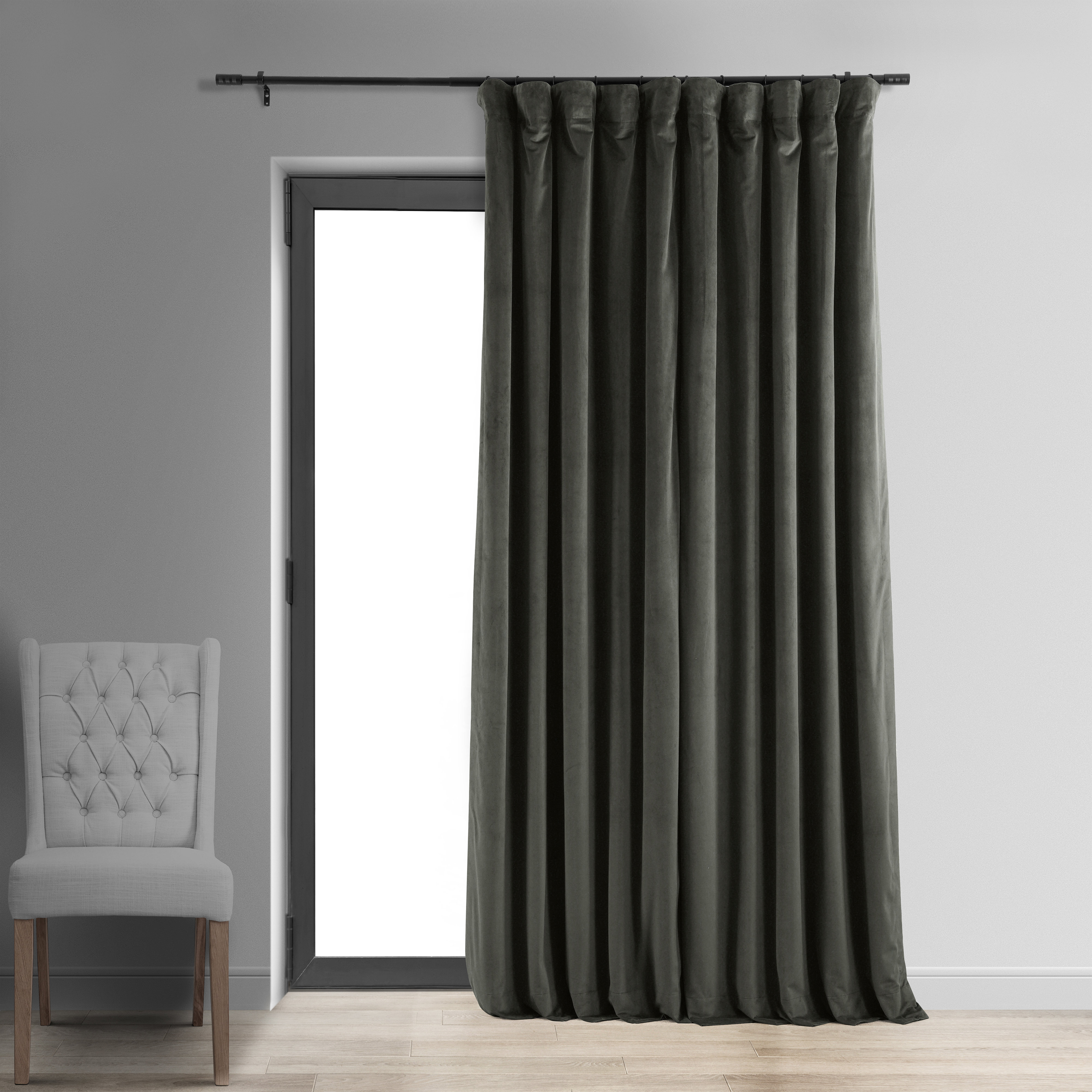 Dencho Solid Detachable Sticky Tab Top Outdoor Curtain Single Panel Latitude Run Size per Panel: 80 W x 96 L, Curtain Color: Beige