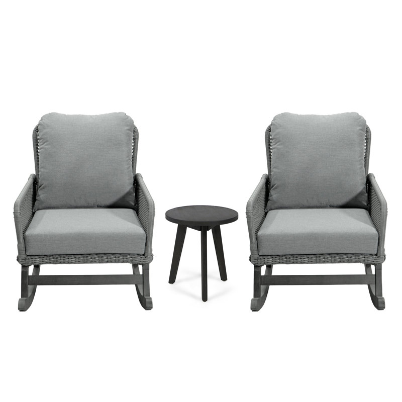 Ensemble de sièges d'extérieur 3 pièces Modern, Gris