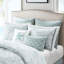 Housse de couette en coton très grand - broderie foncée, fermeture à boutons, 2 taies décoratives, 4 attaches intérieures, style literie inspirée de la plage