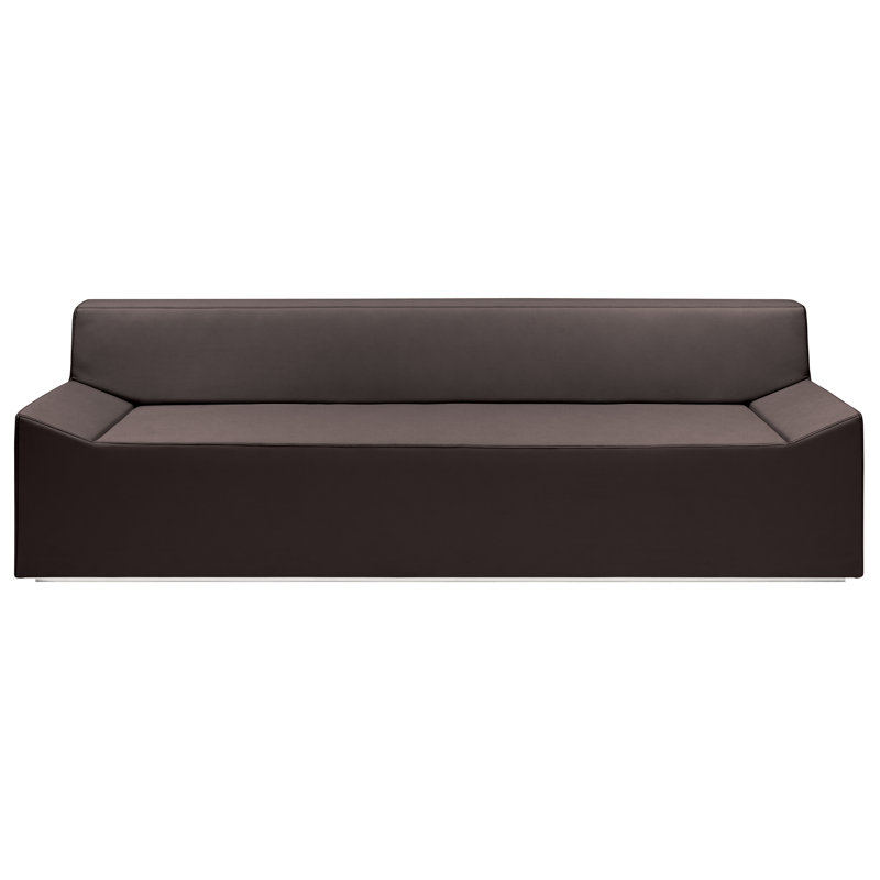Couchoid Leather Sofa, Slate Genuine Leather, 28" H x 75" W x 34" D