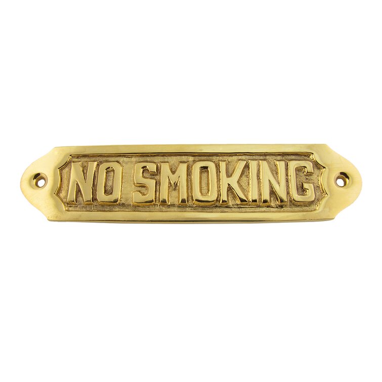 Solid Brass Ships No Smoking Door Sign Maritime Plaque