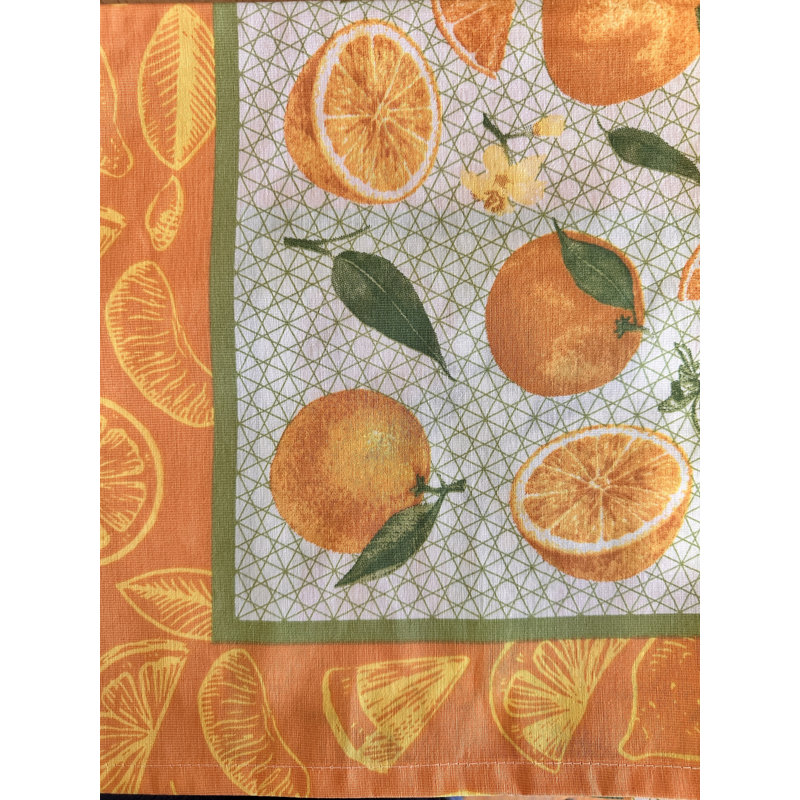 Plateau de table avec imprimé d'agrumes - oranges et citron. Taille 40 pouces carrés, Orange