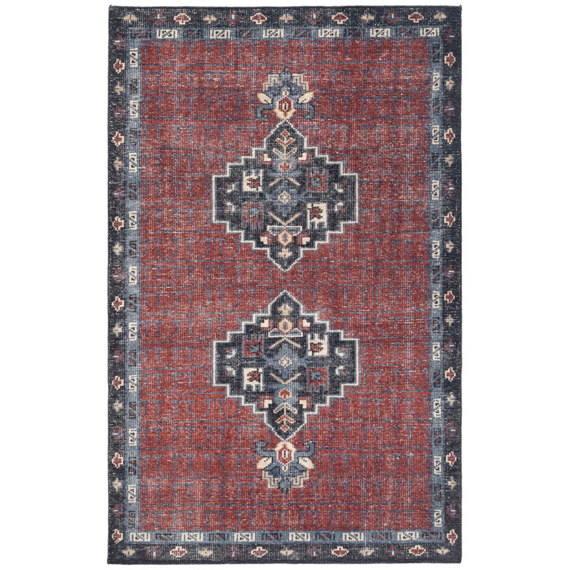 Tapis d'intérieur en laine noué à la main Ocracoke, Rectangle de 5 pi x 8 pi