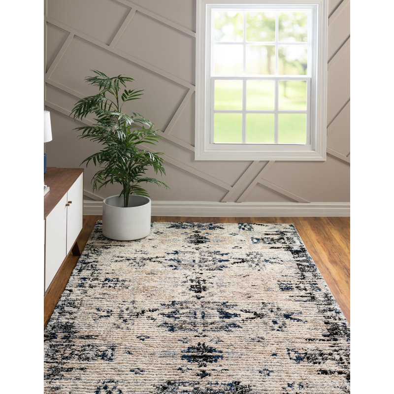 Tapis ivoire à motif géométrique Tucson, Rectangle de 5 pi x 8 pi