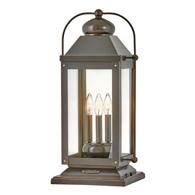 Anchorage 3-Light Outdoor 12V Pier Mount Carriage Lantern w/ LED Included