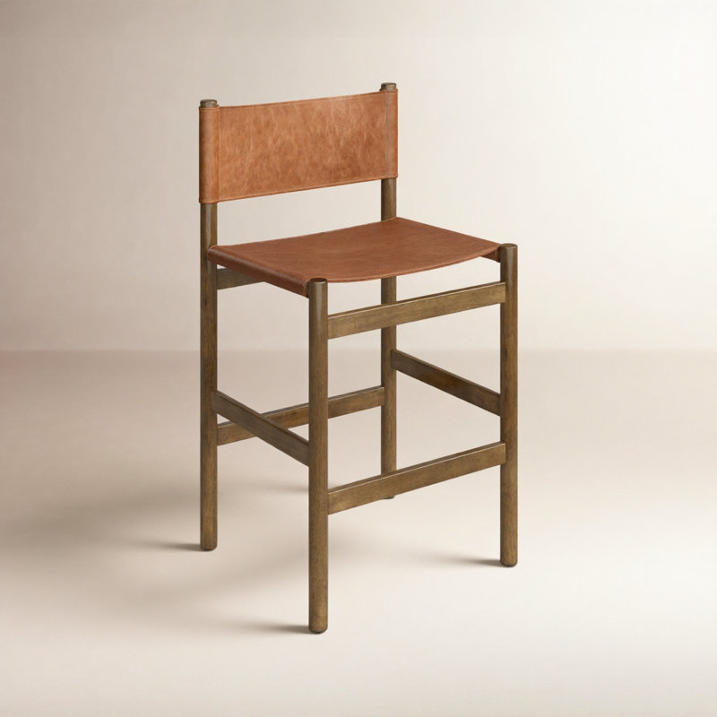 Tabouret Matisse, Tabouret de comptoir (siège d'une hauteur de 26,5, Caramel écossais, Chameau