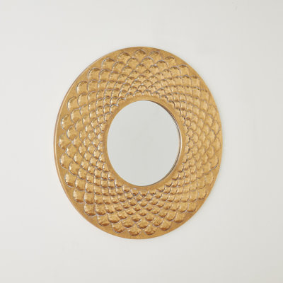 Fish Scale Wall Mirror-Gold-Lg