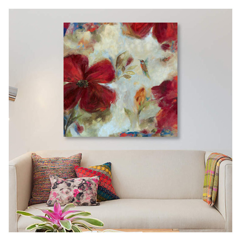 «Hummingbird II», impression sur toile, H 37 po x l 37 po x P 1,5 po, Pas de tapis, Toile tendue