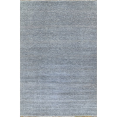 Tapis gris clair / ivoire noué à la main de haute qualité