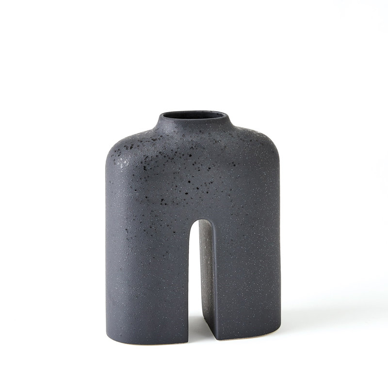 Vase de table en grès fait à la main, H 11,25 po x l 8,75 po x P 4,25 po