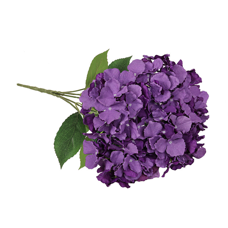 Artificial Hydrangea Flower Stem Bush Bouquet, Purple