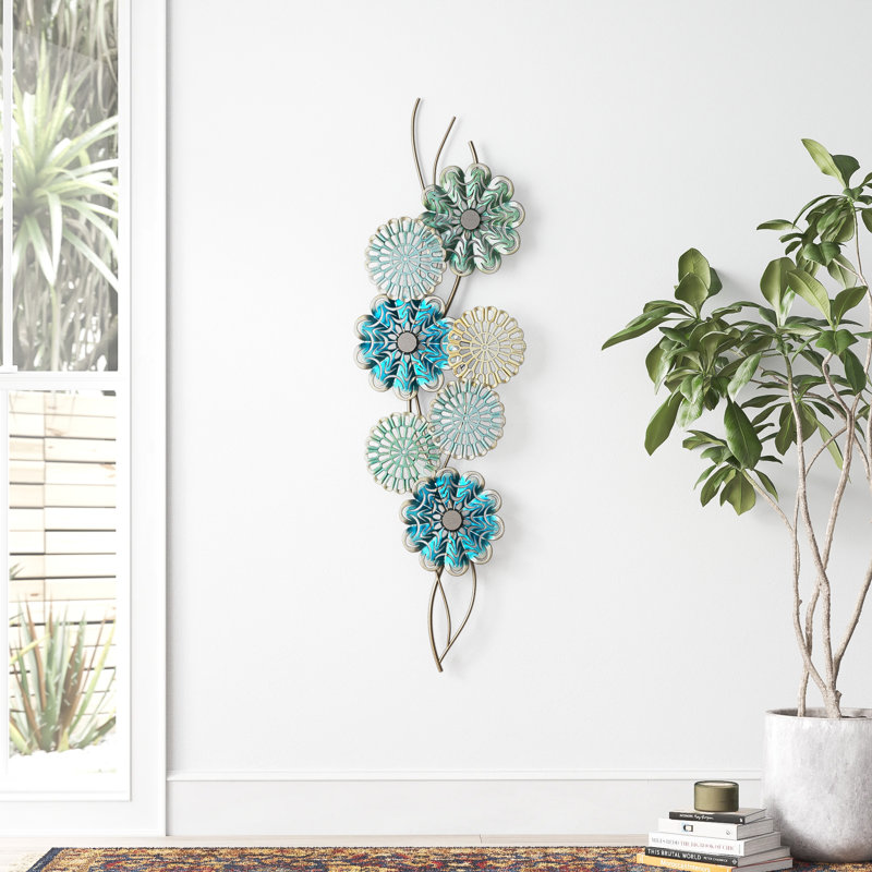 Multi Colored Metal Floral Wall Decor