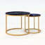 Ensemble de 2 tables basses gigognes rondes avec structure en métal robuste