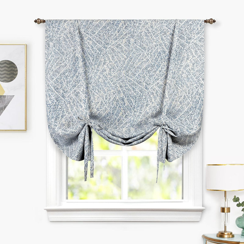 Keonna Linen Blend Blackout Curtain Single Panel, Navy, 45" W x 63" L