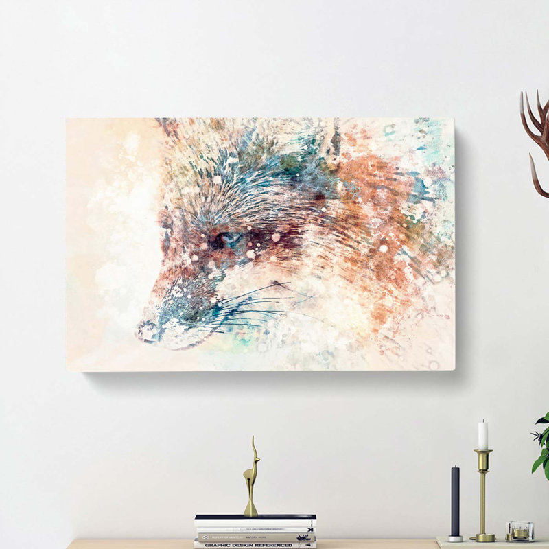 Fox in Abstract - Wrapped Canvas, 60cm H x 91cm W x 3cm D