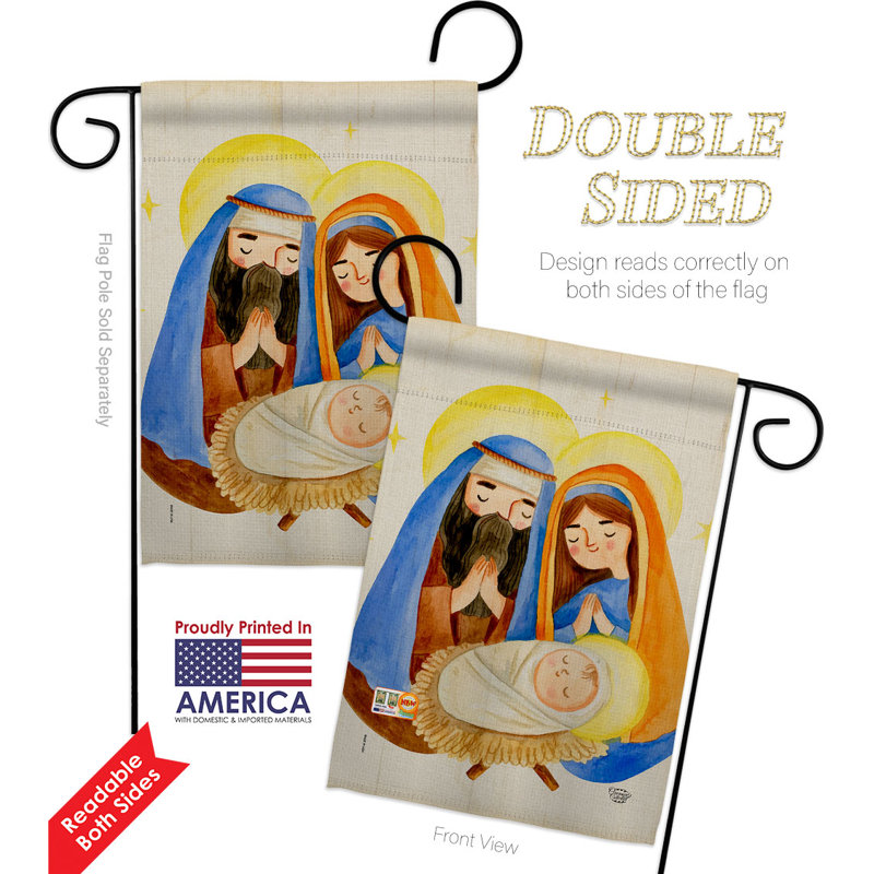 Ensemble de drapeaux en polyester 19 x 13 po Crèche de Noël