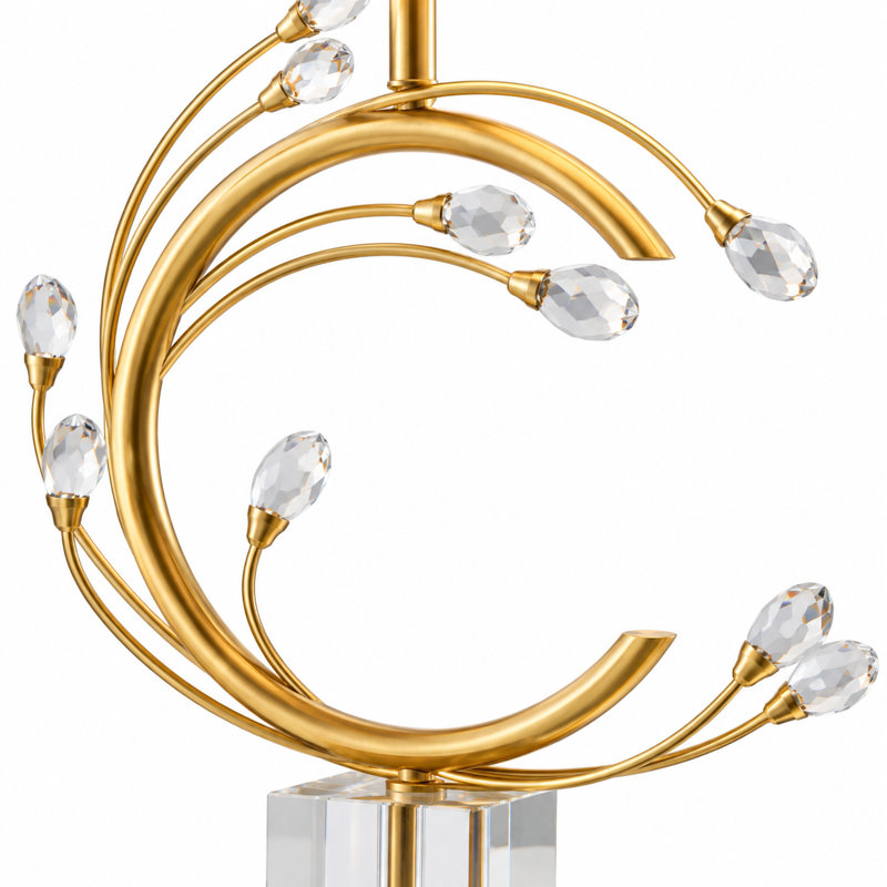Transitional 1 Light Gold and Crystal Table Lamp