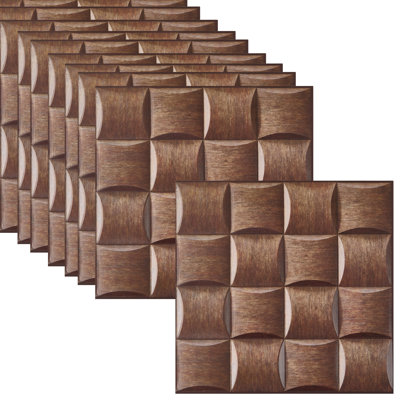 10-Pack 3D Self-Adhesive Wall Tile Stickers