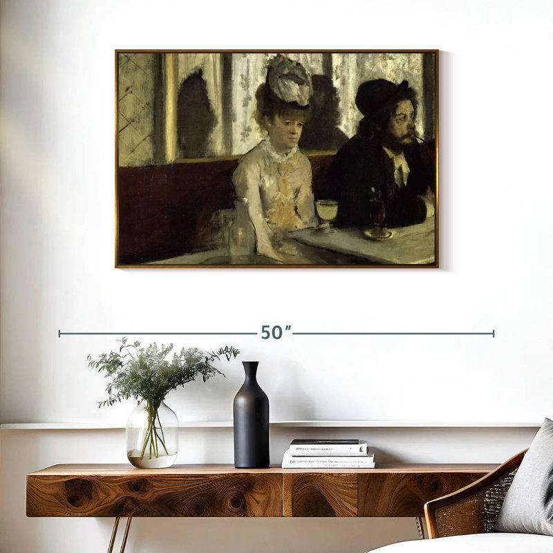 L'Absinthe, 37 po x 25 po, Cadre flottant doré