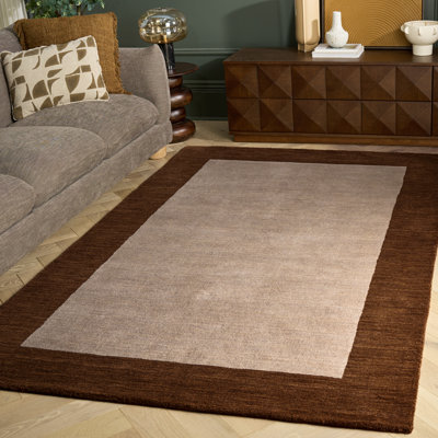 Tapis beige en laine crocheté à la main Southbury 