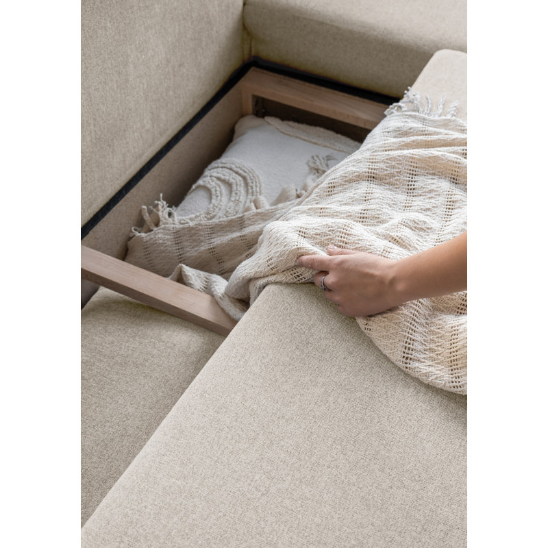 Scandic Lagom 6 Seater Sofa Bed, Right facing, Beige