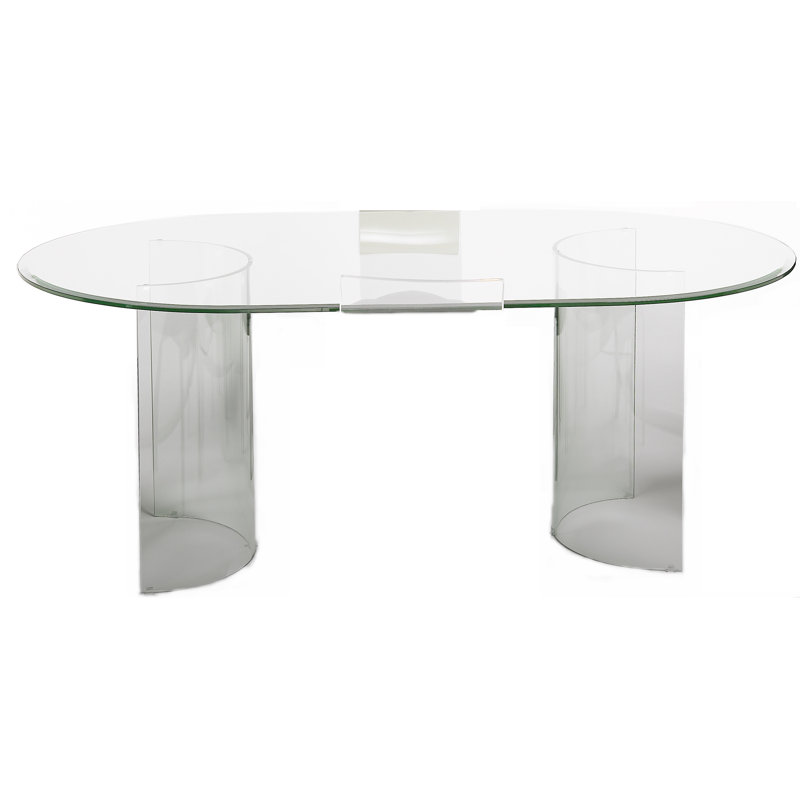 Oval Glass Top Dining Table