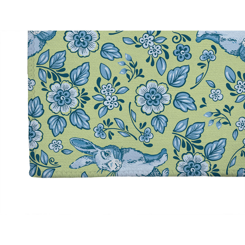 Tapis de bureau léger et antidérapant Bunny Toile, L 60 po x P 36 po, Vert