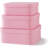 Set Of 3 Textured Pink Boxes With Rounded Edges, Decorative Cardboard Boxes With Lids, Nesting Gift Storage, Large Paperboard Containers For Organizing And Keepsakes
