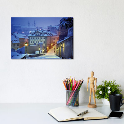 Prague In White by Martin Froyda - Wrapped Canvas Print