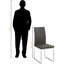 Chaise en métal chromé et cuir gris Shambi, H 38,25 po x l 16,78 po x P 16,59 po