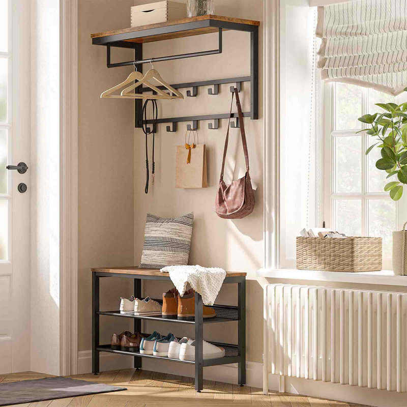 Biancha Metal Wall 10 - Hook Coat Rack