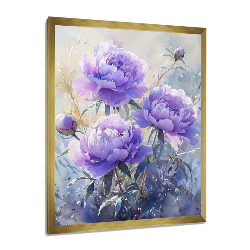 Kesterson - Art mural floral, H 44 po x l 34 po, Reproduction encadrée d'une seule photo, Doré