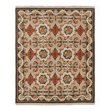 Rug & Kilim’S Bessarabian Style Rug In Brown With Floral Patterns And Medallions