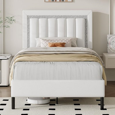 Ensemble de lit plateforme tapissier Diamond
