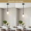 Ensemble de 3 mini-luminaire suspendu pour îlot de cuisine à intensité variable avec abat-jour en verre givré blanc-1997034750
