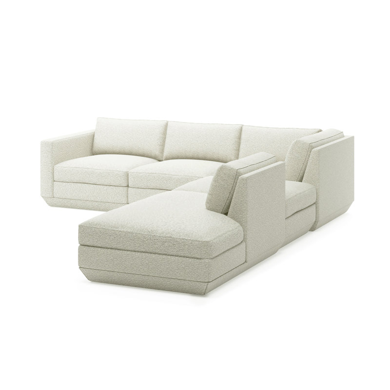 Podium Modular 5-Piece Seating Group, Right Hand Facing, Copenhagen Fossil