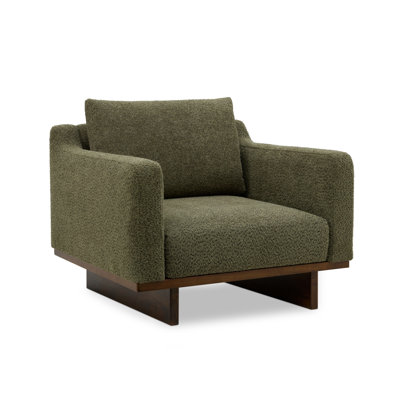 Fauteuil d'appoint Kellan moderne et contemporain avec structure en bois massif et coussins moelleux