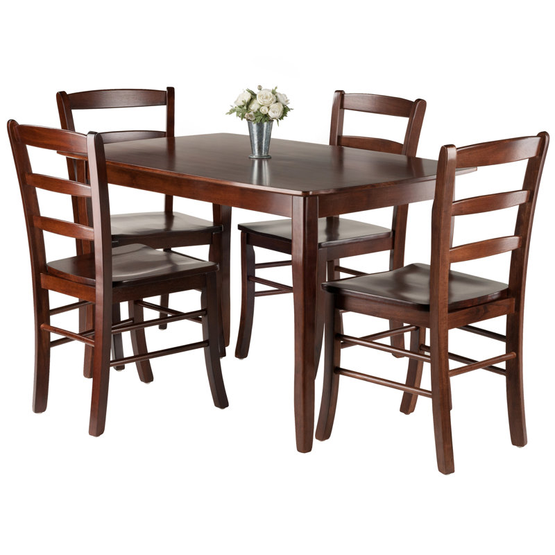 Hemphill 4 - Person Solid Wood Top Four Leg Base Dining Set