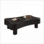 Table basse cannelée naturelle antique, table de salon peu encombrante de 42 po avec assemblage en 5 minutes